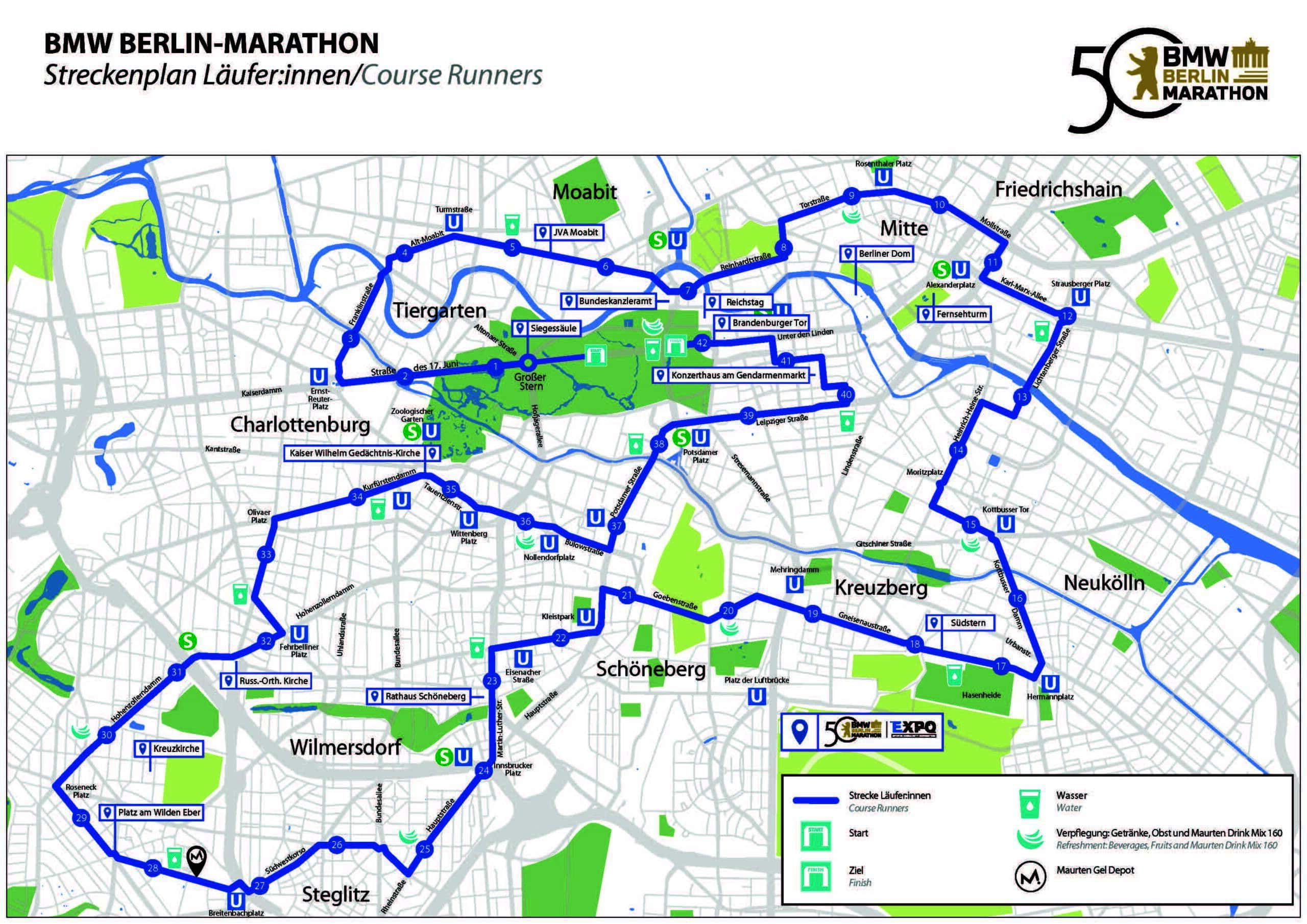 Map of marathon race course 2024