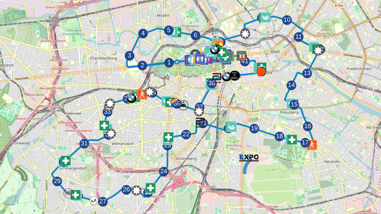 Berlin Marathon course map